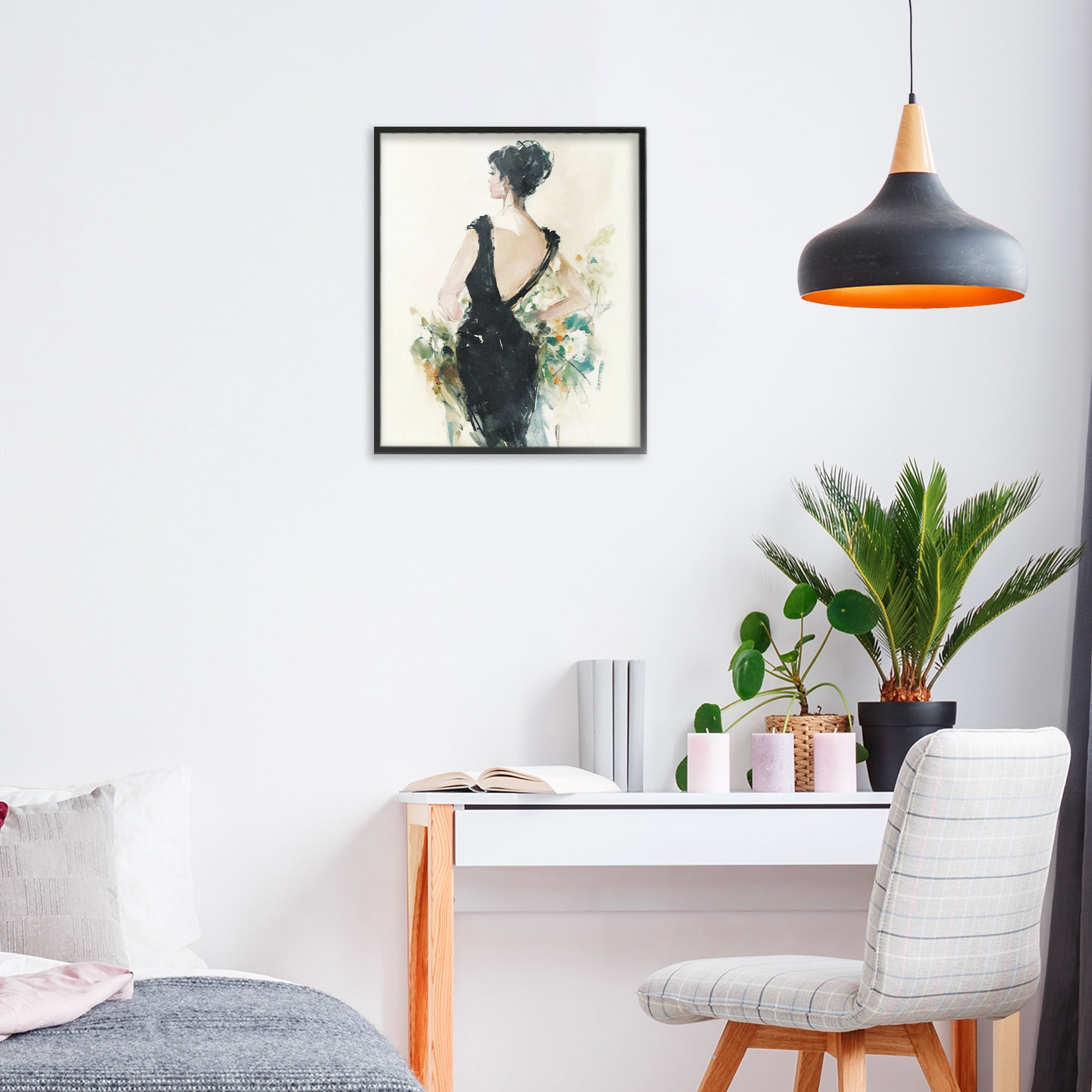 Stupell Industries Backless Reverie Gown Black Framed Giclee Art, design by Svetlana Aleynikova