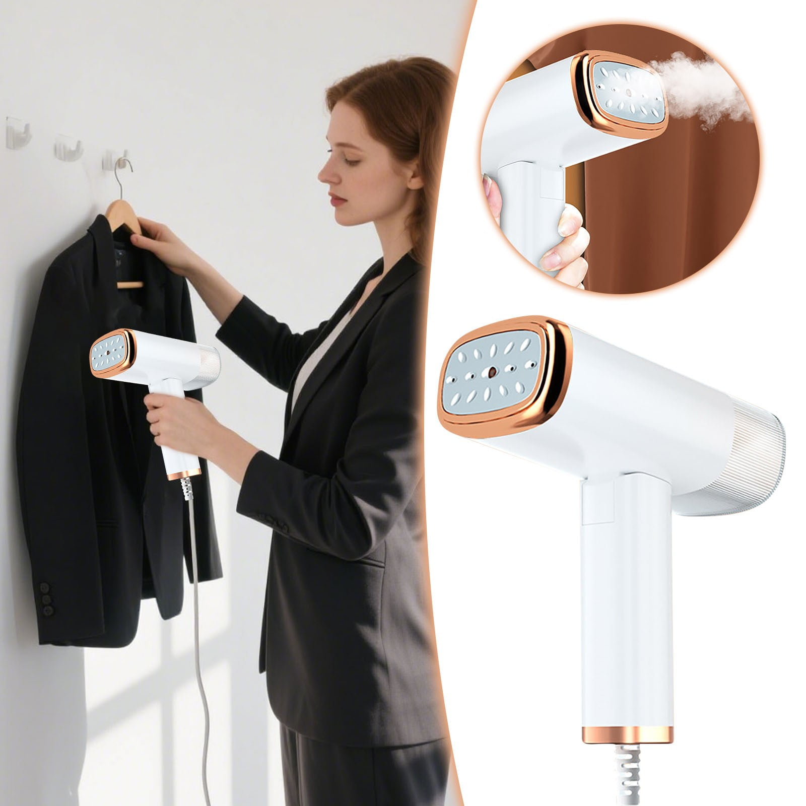 Portable Handheld Garment Steamer - 20-Second Fast Heating Remover with 120ml Tank - Foldable Travel Steamer for Clothes, Home & Suitcase Use - 1000W Powerful Steam