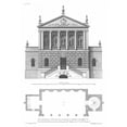 thumbnail image 2 of Campbell, Colin 23x32 White Modern Wood Framed Museum Art Print Titled - Plan and Elevation, Bagnio, 2 of 4