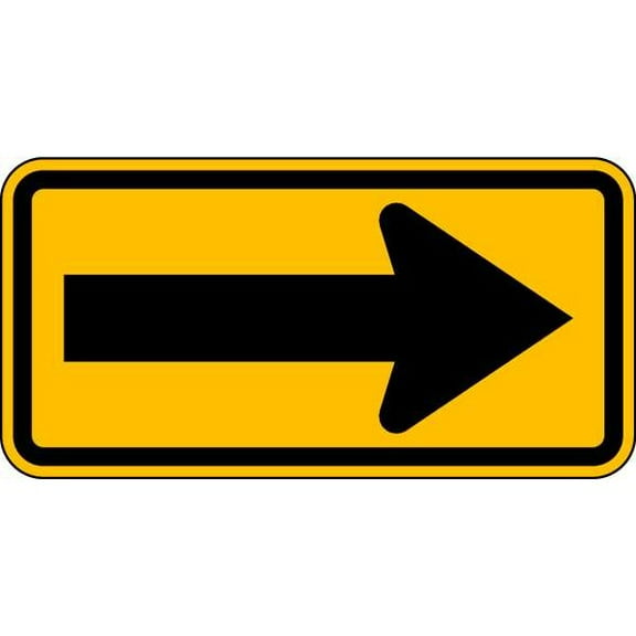 Lyle Arrow Traffic Sign,12" x 24" W1-6-24DA
