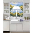 thumbnail image 4 of Sunflower Summer Kitchen Curtains Swag Valance and Tier Curtains Set 36 Inch Length, Spring Field Vintage Botanical Flowers Rod Pocket Drape Panels Pair Swag Curtain for Bathroom/Cafe/Window, 4 of 6