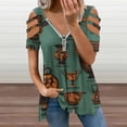 thumbnail image 2 of Ancient Greek Pottery Womens Summer V Neck Zipper Top Short Sleeve T Shirt Off Shoulder Top Casual Classy Loose Shirts, 2 of 7