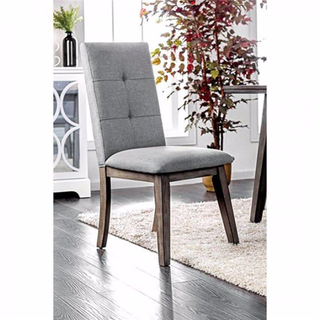 Abelone Chaise d'Appoint Moderne du Milieu du Siècle en Tissu Gris - Lot de 2