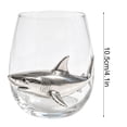 thumbnail image 2 of JWZZYD Artisanal Blue Ringed Octopus Glassware, Octopuses Stemless Wine Glasses, Handcrafted Marine Animal Bar Glass, Clear Decorative Drinkware for Home Bar Kitchen, Ocean Lovers(Shark), 2 of 6