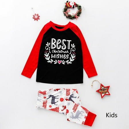 

Christmas Gifts Christmas Pajamas for Family Xmas Pajamas Pjs Sleepwear Outfits Matching Set Polyester Fiber Black 3-4 Years