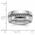 thumbnail image 2 of Solid Cobalt Braided 9mm Men's Plain Classic Wedding Band Ring Comfort-Fit Size 8.5, 2 of 3