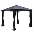 thumbnail image 1 of Afuera Living Gazebo Extérieur Moderne en Aluminium avec Toit Rigide 10 Pieds x 10 Pieds Noir, 1 of 13