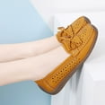 thumbnail image 4 of Big Size Spring Summer Women's Casual Hollow Loafers Slip On Leather Shoes Lightweight Casual Walking Shoes Female Moccasins Classic Penny Loafer Flats Boat Shoes, 4 of 8