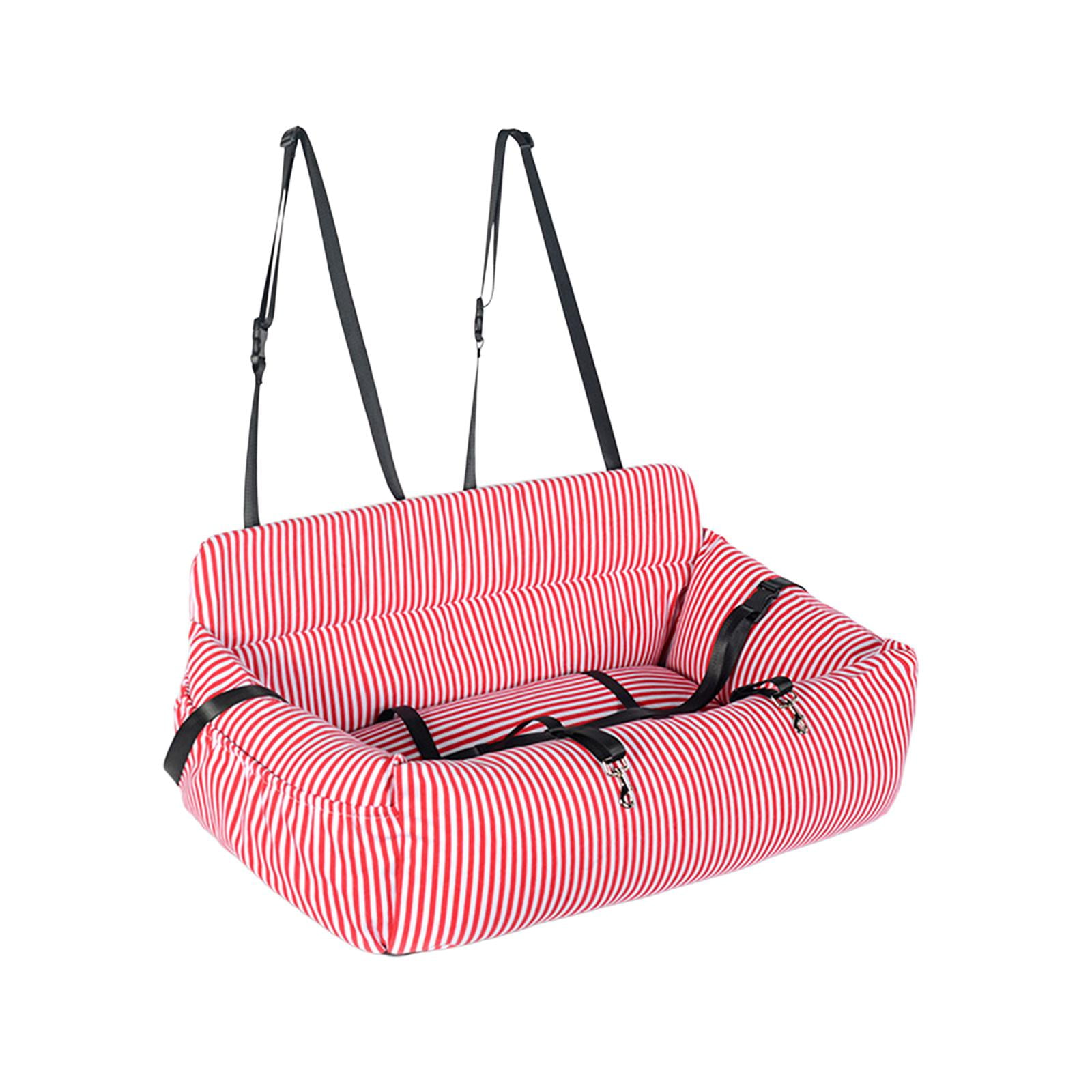 Dog Booster Seat Dog Car Seat Large Travel Bed Soft Back Seat Pet SUV Seat Nest Red White Stripes Walmart