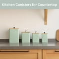 thumbnail image 7 of PERFNIQUE Kitchen Canisters, Airtight Canister Sets of 4 for Kitchen Counter, Sage Green Kitchen Accessories, Coffee Tea Sugar Flour Spice Tin Jars Food Storage (Sage Green), 7 of 7