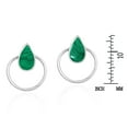 thumbnail image 4 of Cute Teardrops Green Malachite Stone Inlay Sterling Silver Circle Stud Earrings, 4 of 5