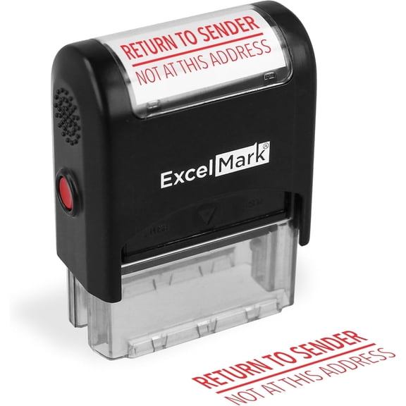 ExcelMark Self-Inking Rubber Stamp - Return to Sender Not at This Address