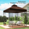 thumbnail image 2 of 10' x 10' Double Tier Gazebo Replacement Canopy Cover, UPF30+, Coffee, 2 of 10