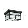 thumbnail image 3 of Globe Electric 2-Light Bronze Outdoor Flush Mount with Clear Watered Glass Shade, Bulbs Included, 43507, 3 of 6
