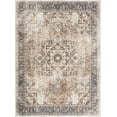 thumbnail image 4 of Hauteloom Manhattan Machine Washable XL Area Rug for Living Room, Bohemian, Vintage Distressed - Medallion Traditional Carpet - Pet Friendly - Faded - Brown, Orange - 9'2" x 12', 4 of 18