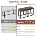 thumbnail image 6 of PORKISS Dining Room Set for 6, Modern Dining Table Set for 6 with Faux Marble Table, 4 Leather Chairs and 1 Cushion Bench, Metal Frame, Black + Brown, 6 of 14