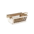 thumbnail image 2 of Contemporary Home Living Set of 3 Distressed Taper Storage Baskets with Wire Panels 12.5", 2 of 7