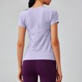 thumbnail image 4 of GEWSEY Women's Workout Tops Long Sleeve Shirts Yoga Sports Breathable Gym Athletic Top Slim Fit (Light Purple, XL), 4 of 4