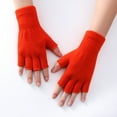 thumbnail image 2 of Visland 2 Pair Half Finger Gloves Winter Knit Warm Stretchy Mittens Fingerless Gloves in Common Size for Men and Women, 2 of 2