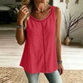 thumbnail image 6 of fheaev Tank Tops for Women Crew Neck Sleeveless Loose Fit Flowy Trendy Summer Outfits Red XL, 6 of 7