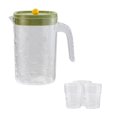 thumbnail image 2 of Cold Water Kettle Large Capacity | Dopamine Inspired Ripple Texture | Home Living Room Beverage Dispenser | Tea Brewing | Cold Brew Juice Pitcher | Includes 3 Plastic Cups | 21x13x13cm, 2 of 6
