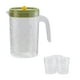 thumbnail image 2 of Jarra de agua fría con 3 tazas, dispensador de plástico de gran capacidad para té helado, zumos, cold brew y agua – diseño bicolor para cocina o salón, 2 of 6