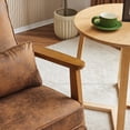 thumbnail image 6 of UBesGoo Modern Suede Upholstered Comfy Accent Chair, Armchair with Pillow, Reading Club Sofa Chair for Bedroom Living Room, Vintage Tone, 6 of 10