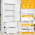 thumbnail image 6 of Fesbos 2 Drawer Lateral File Cabinet, Metal Storage Cabinet with Drawers, Locking File Cabinet with Storage Shelves, Metal Storage Cabinets for Letter/Legal/F4/A4 Size Files, 6 of 9