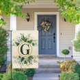 thumbnail image 5 of Monogram Letter A-Z Garden Flag, 12x18'''' Linen Double Sided Garden Flags for Outside, Family Last Name Initial Outdoor Decoration Flag, Suitable for Yard, Porch, Balcony (Flagpole not Included), 5 of 5