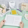 thumbnail image 3 of Dog or Cat Paw Print Keepsake Kit White 11x9x0.7 Inch Clay Pattern Wooden Photo Frame Paw Print Kit Keepsake Large Clay Area with Customization Tool for DIY Pet Lovers DIY Accessories, 3 of 9