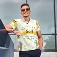 thumbnail image 4 of Fotbe Golf Icons And Golfer Pattern Men’s Golf Polo Shirt – Breathable Performance Golf Shirt with Button-Down Collar-3X-Large, 4 of 6