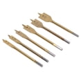 thumbnail image 3 of Juego de 6 brocas de pala de acero de alto carbono con 3 filos incisivos, vástago hexagonal, broca de pala para madera para carpintería, color dorado, 3 of 14