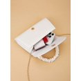 thumbnail image 7 of Women's White Ruched Handle Clutch Bag, Elegant Evening Purse for Wedding, Party, Prom and Formal Events, 7 of 7