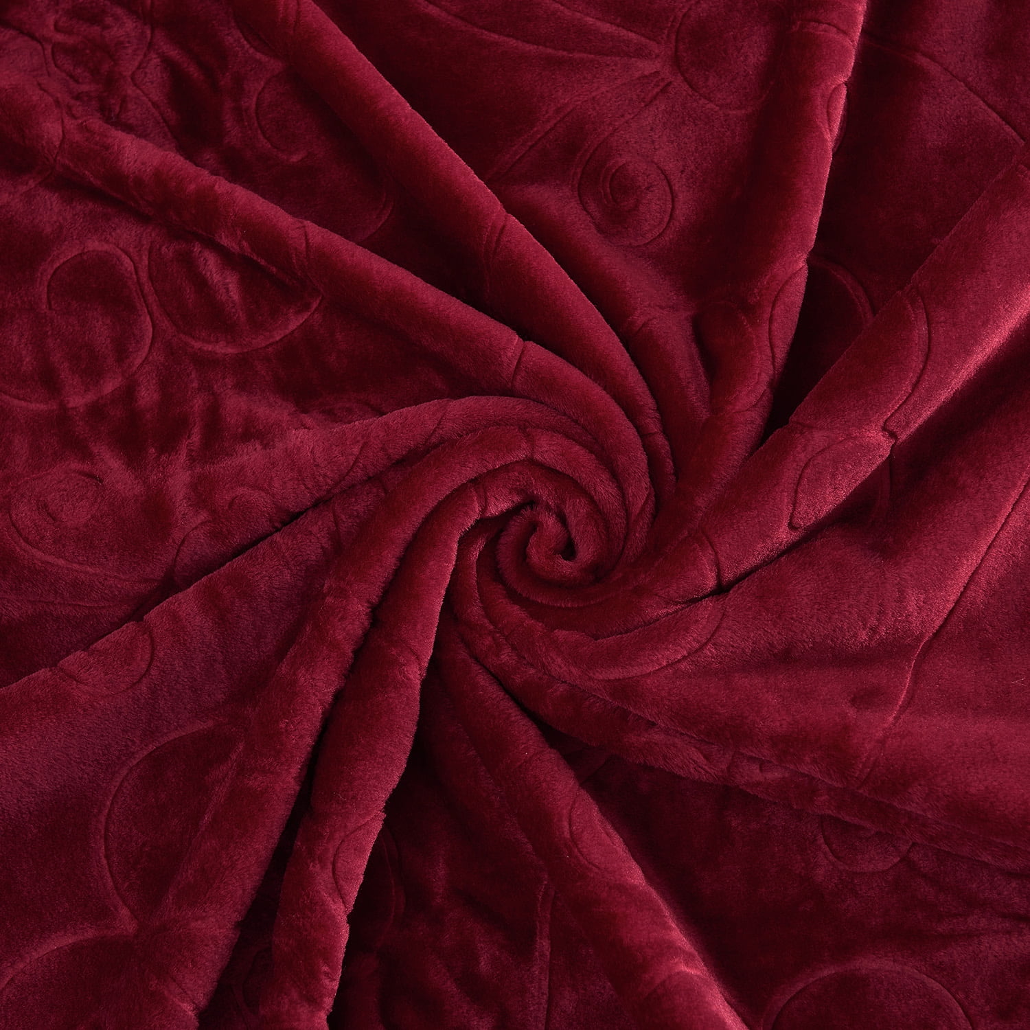 JML Warm Fleece Blanket, 1 Ply Lightweight Embossed Bed Blanket, Queen (75"x 91")