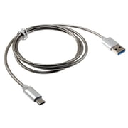Verizon Google Pixel 2 Metal Braided Type-C USB Cable Charging Power Sync Wire 6ft Long USB-C Data Cord [Silver] L3P