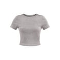 thumbnail image 5 of No Boundaries Scoop Neck Cotton Tee with Short Sleeves, Women's, 5 of 5