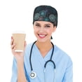 thumbnail image 5 of Scrub Caps Women Men, Jellyfish Pattern No.9028 Adjustable Working Caps, Turban Hat Cleaning Working Cap with Sweatband, Elastic Bandage Tie Back Nurse Cap, 5 of 5