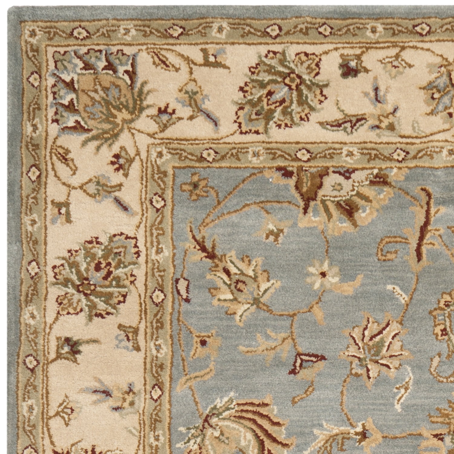 SAFAVIEH Royalty Wenona Traditional Wool Area Rug, Blue/Beige, 9' x 12'