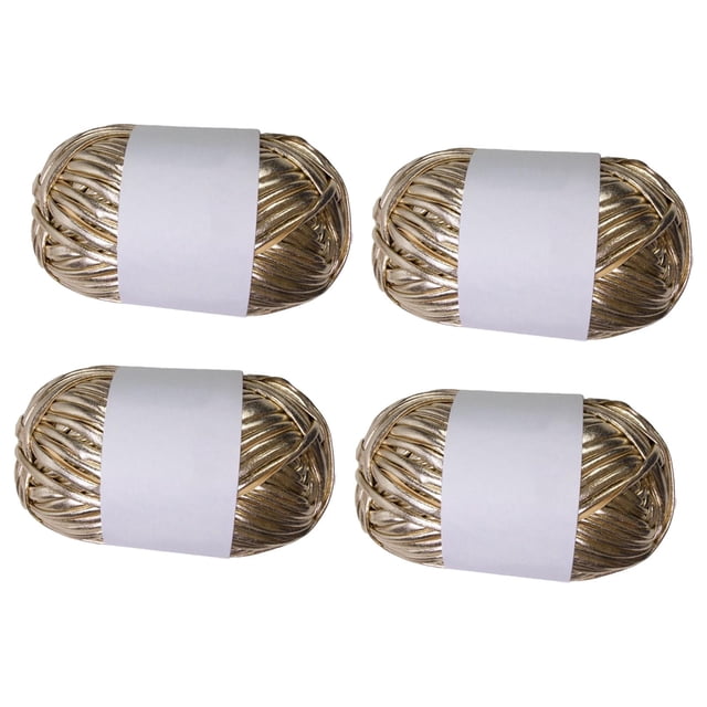 4 piezas de hilo metálico para camiseta, para tejer a ganchillo, para bolso, para manualidades Rosa dorado