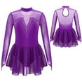 thumbnail image 1 of Alvivi Girls Figure Ice Skating Dress Mesh Splice Ballet Gymnastics Leotard 6-14, 1 of 6