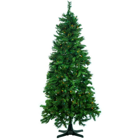 7.5' Cashmere Mixed Pine Artificial Christmas Tree w/ Multi-Color