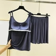 thumbnail image 3 of ZZwxWA Pajama Sets for Women Modal Sleepwear 2 Piece Built-in Bra Camis Tops Shorts Set Sexy Trendy Comfy Pjs Sets, 3 of 3
