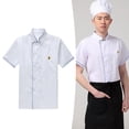 thumbnail image 1 of Short Sleeve Chef Coat Workwear Restaurant Summer Cafes Bakery Uniform L L, 1 of 9