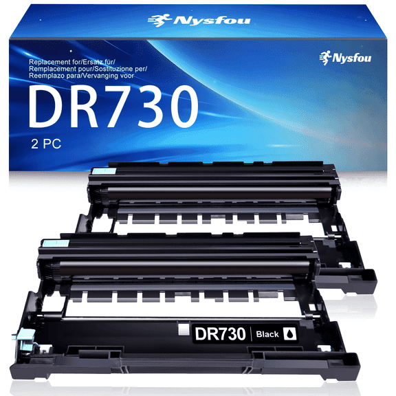 DR730 DR-730 Drum Unit Replacement for Brother DR730 for Use with MFC-L2750DW MFC-L2710DW DCP-L2550DW HL-L2350DW Printer( 2 Black)
