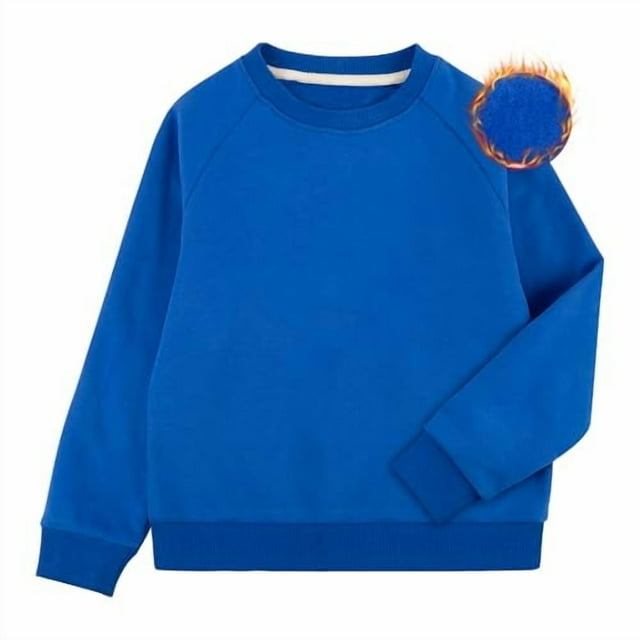 BIG ELEPHANT Sudadera de Forro Polar con Cuello Redondo para Niños, Jersey Básico de Manga Larga para Niños, Tallas XXS-XL