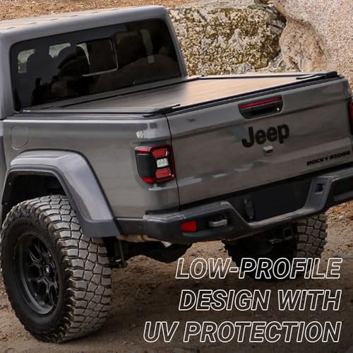 Syneticusa MR Series Retractable T-Slot Rails Hard Truck Bed Cover for 2020-2026 Jeep Gladiator 5ft Bed