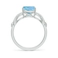 thumbnail image 2 of ANGARA Natural Criss Cross Shank Cushion 1.95 ct Aquamarine Engagement Ring in 14K White Gold for Women (Size-8mm) | March Birthstone, Anniversary, Jewelry Gift for Women | Natural Aquamarine Ring, 2 of 8