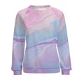 thumbnail image 7 of Colorful Marble Pattern Womens Oversized Sweatshirts Hoodies Crewneck Casual Tops Comfy FallWinter Clothes 2024, 7 of 7