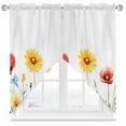 thumbnail image 2 of Pastoral Wild Flowers Swag Curtain Valance for Windows, Plants Floral Leaves Farmhouse Window Treatments Short Swag Topper for Kitchen Windows Bathroom Bedroom, 36"x63", 2 of 8