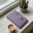 thumbnail image 2 of A5 Leather Notebook 200 Pages Journal Soft Notepad for Work Office Deep Purple, 2 of 5